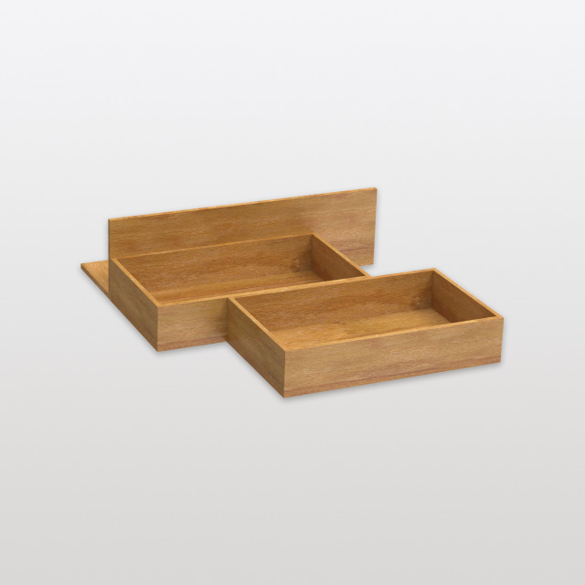 Wooden box set low Pleno