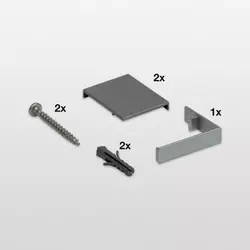 Material de fijación para perfil de aluminio Linero MosaiQ, gris